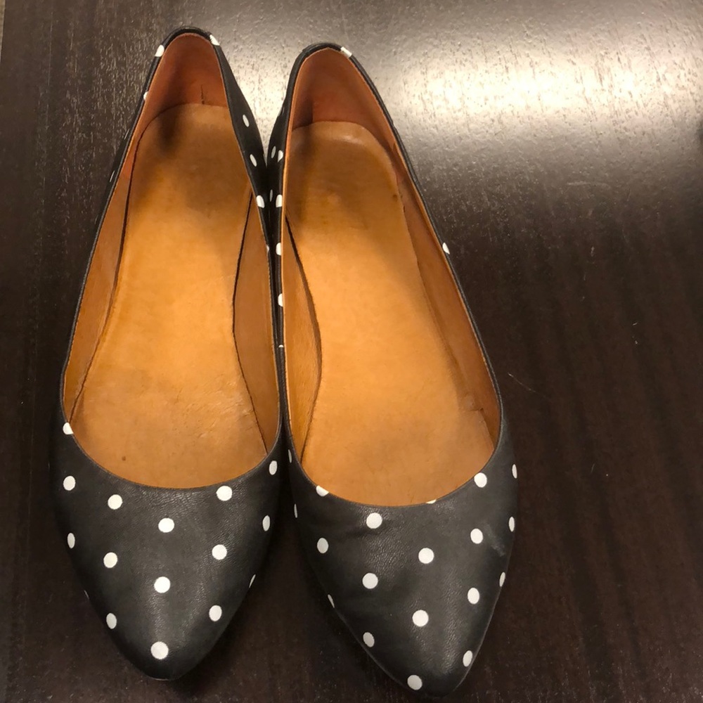 Madewell Black Polkadot flats Size 8